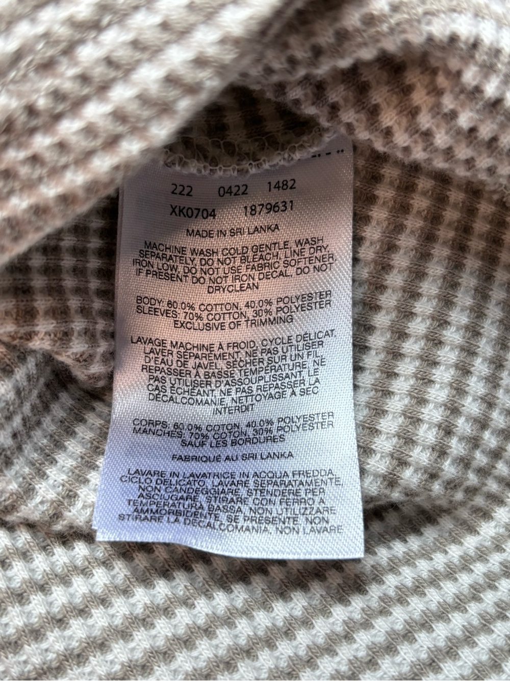 Columbia Women’s Waffle Knit Hoodie Small Oatmeal Cream Thermal Cowl Neck - Picture 8 of 10